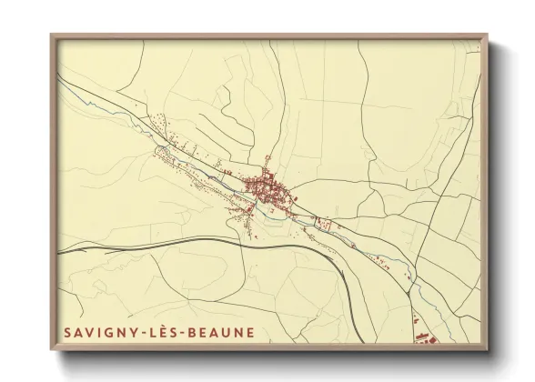Une affiche de carte sur Savigny-lès-Beaune