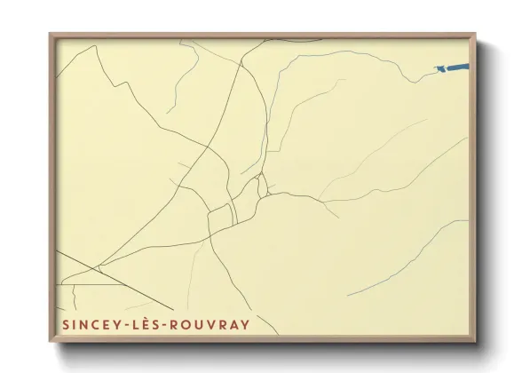 Une affiche de carte sur Sincey-lès-Rouvray