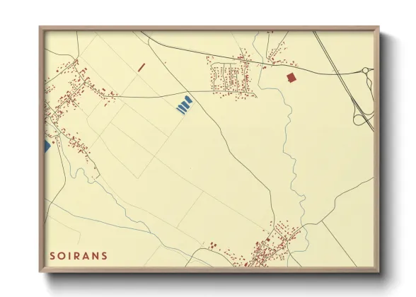Une affiche de carte sur Soirans
