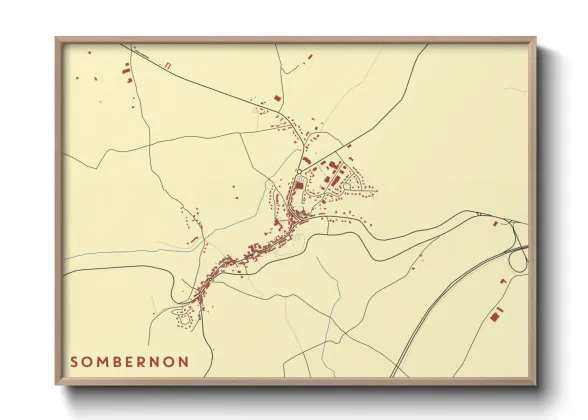 Une affiche de carte sur Sombernon
