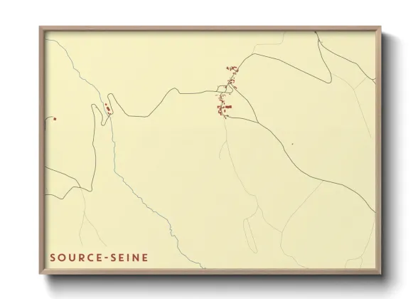 Une affiche de carte sur Source-Seine