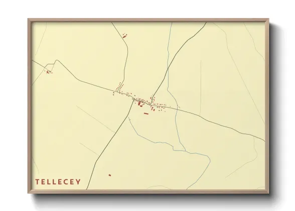Une affiche de carte sur Tellecey