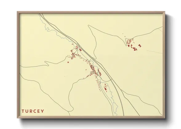 Une affiche de carte sur Turcey