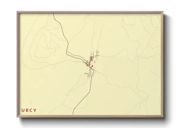 Une affiche de carte sur Urcy