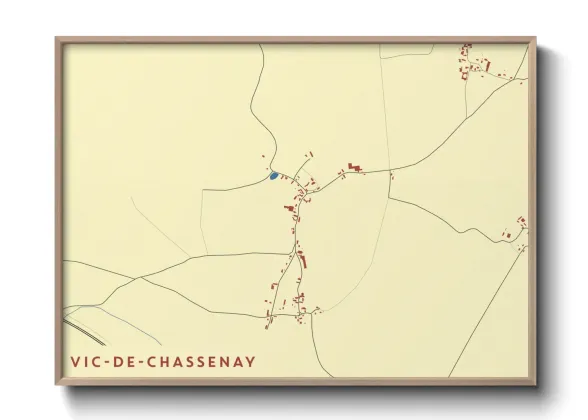 Une affiche de carte sur Vic-de-Chassenay
