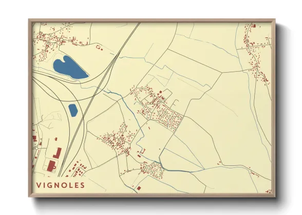 Une affiche de carte sur Vignoles