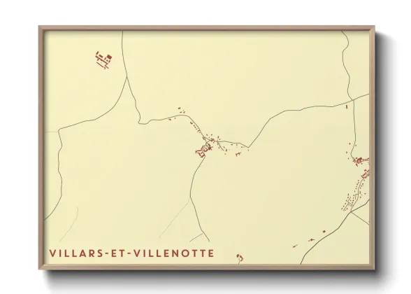 Une affiche de carte sur Villars-et-Villenotte