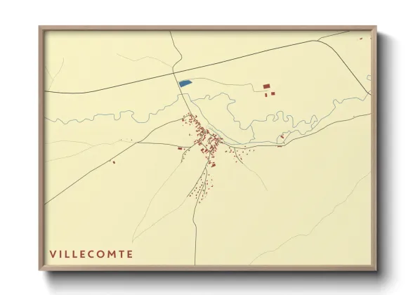 Une affiche de carte sur Villecomte