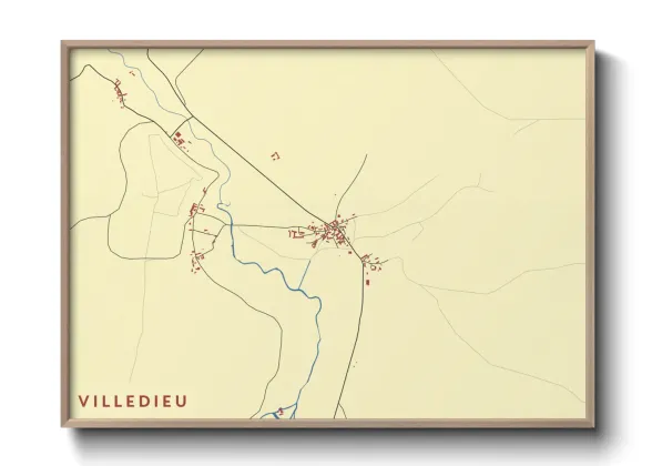 Une affiche de carte sur Villedieu