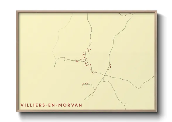 Une affiche de carte sur Villiers-en-Morvan