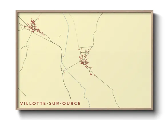 Une affiche de carte sur Villotte-sur-Ource