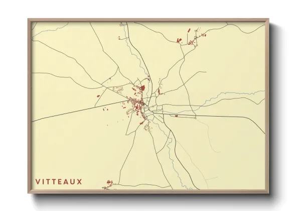 Une affiche de carte sur Vitteaux