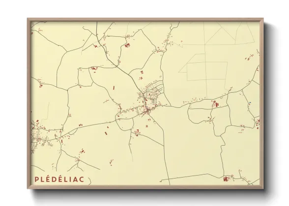Une affiche de carte sur Plédéliac