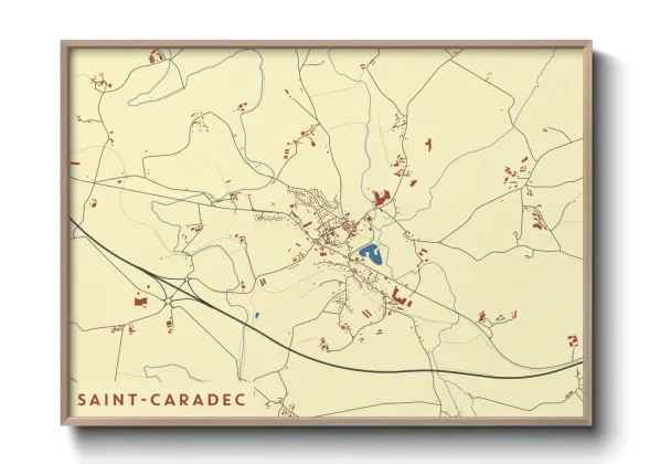 Une affiche de carte sur Saint-Caradec