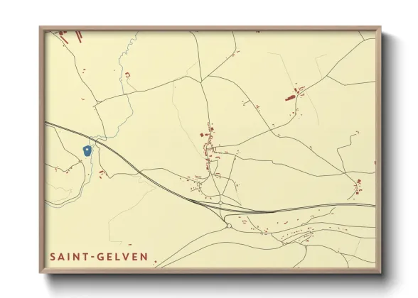 Une affiche de carte sur Saint-Gelven