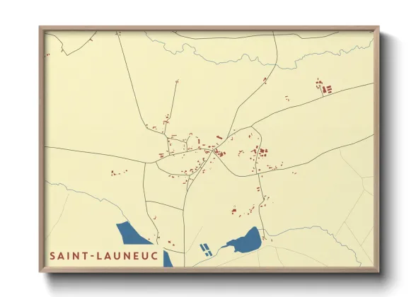 Une affiche de carte sur Saint-Launeuc