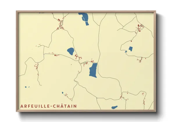 Une affiche de carte sur Arfeuille-Châtain