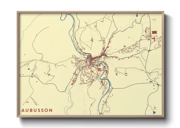 Une affiche de carte sur Aubusson