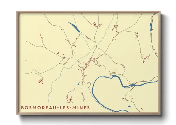Une affiche de carte sur Bosmoreau-les-Mines