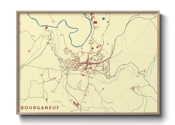 Une affiche de carte sur Bourganeuf