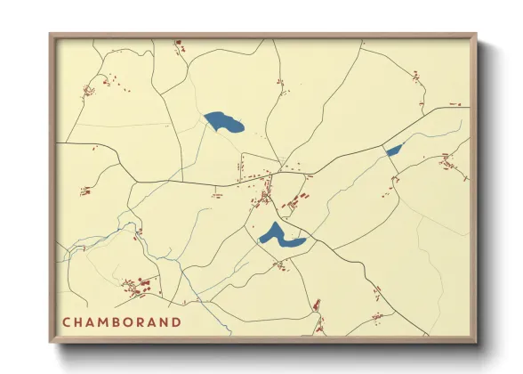 Une affiche de carte sur Chamborand