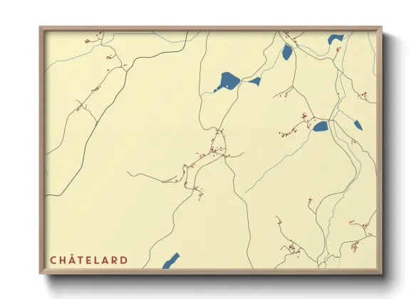Une affiche de carte sur Châtelard