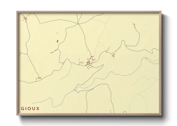 Une affiche de carte sur Gioux