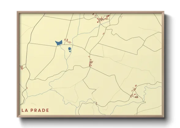 Une affiche de carte sur La Prade