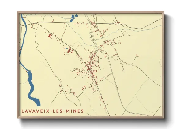 Une affiche de carte sur Lavaveix-les-Mines