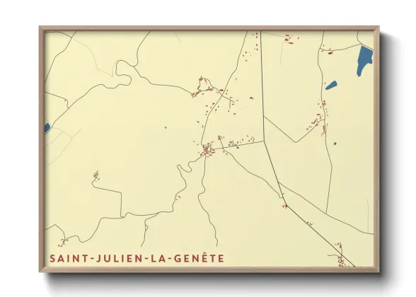 Une affiche de carte sur Saint-Julien-la-Genête