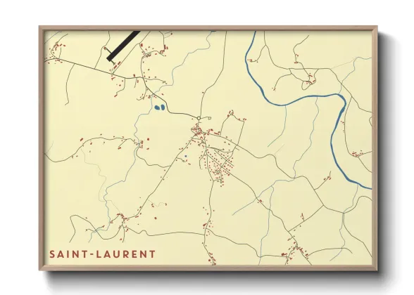 Une affiche de carte sur Saint-Laurent