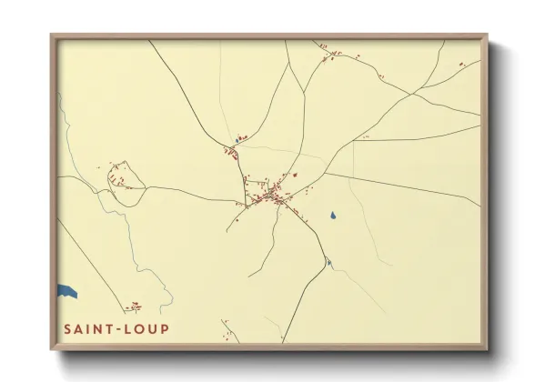 Une affiche de carte sur Saint-Loup