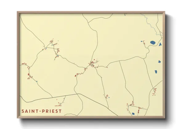 Une affiche de carte sur Saint-Priest