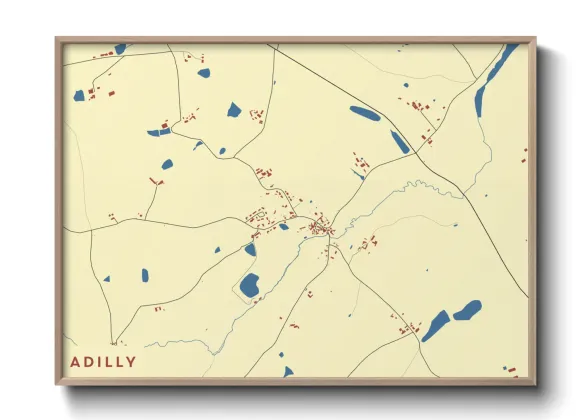 Une affiche de carte sur Adilly