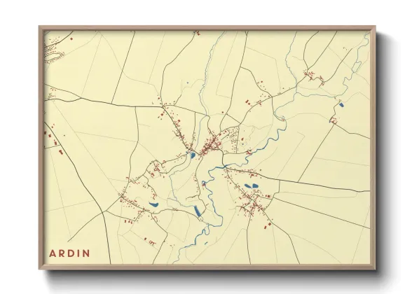 Une affiche de carte sur Ardin