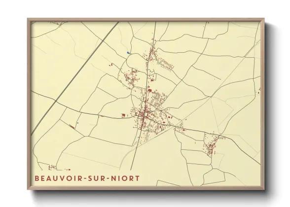 Une affiche de carte sur Beauvoir-sur-Niort