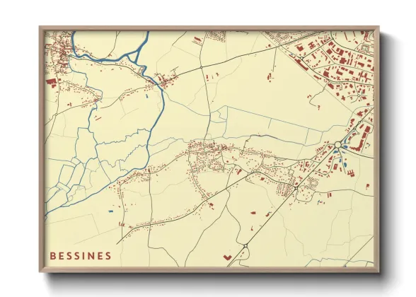 Une affiche de carte sur Bessines