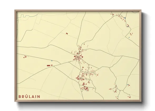 Une affiche de carte sur Brûlain