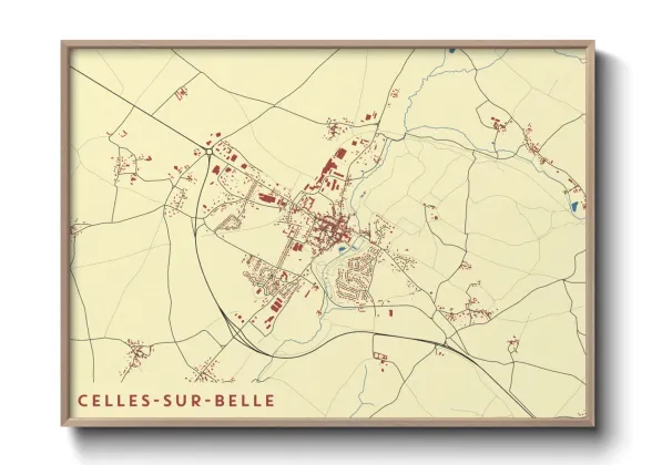 Une affiche de carte sur Celles-sur-Belle