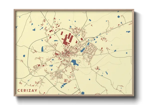 Une affiche de carte sur Cerizay