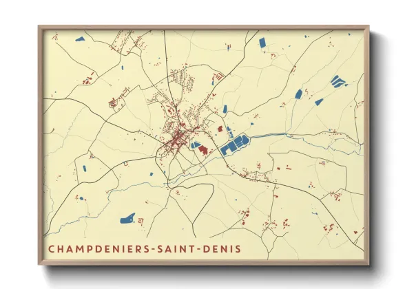 Une affiche de carte sur Champdeniers-Saint-Denis