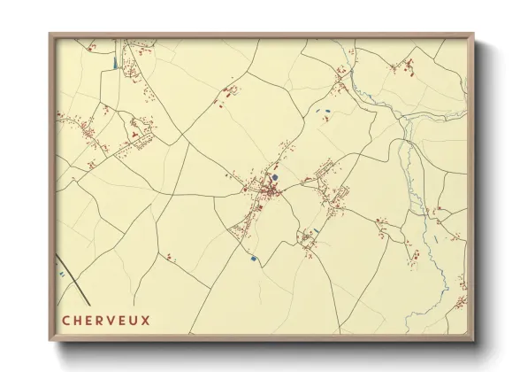 Une affiche de carte sur Cherveux