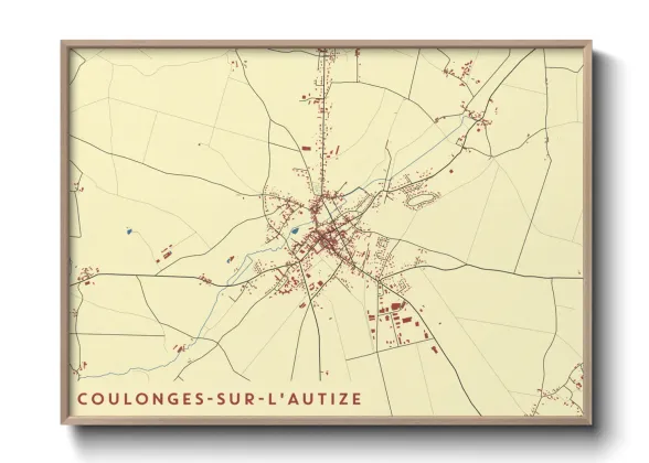 Une affiche de carte sur Coulonges-sur-l'Autize