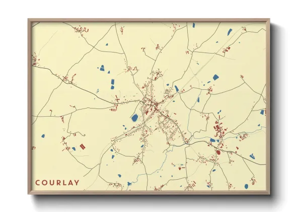 Une affiche de carte sur Courlay