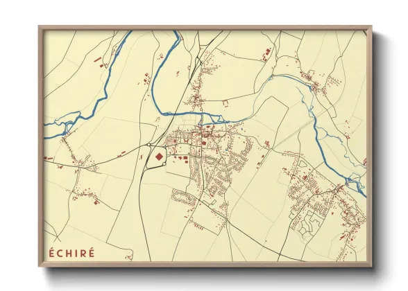 Une affiche de carte sur Échiré