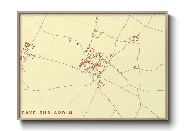 Une affiche de carte sur Faye-sur-Ardin