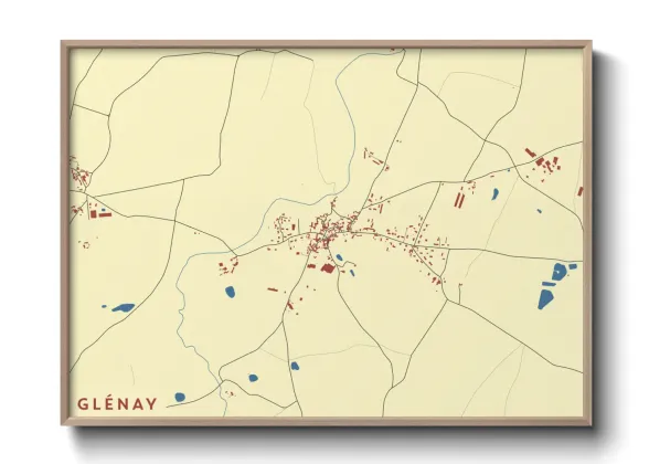 Une affiche de carte sur Glénay