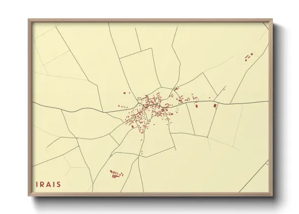 Une affiche de carte sur Irais