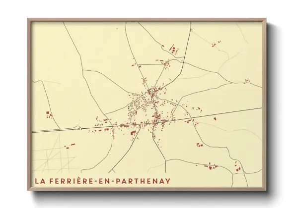 Une affiche de carte sur La Ferrière-en-Parthenay