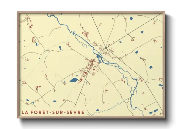 Une affiche de carte sur La Forêt-sur-Sèvre